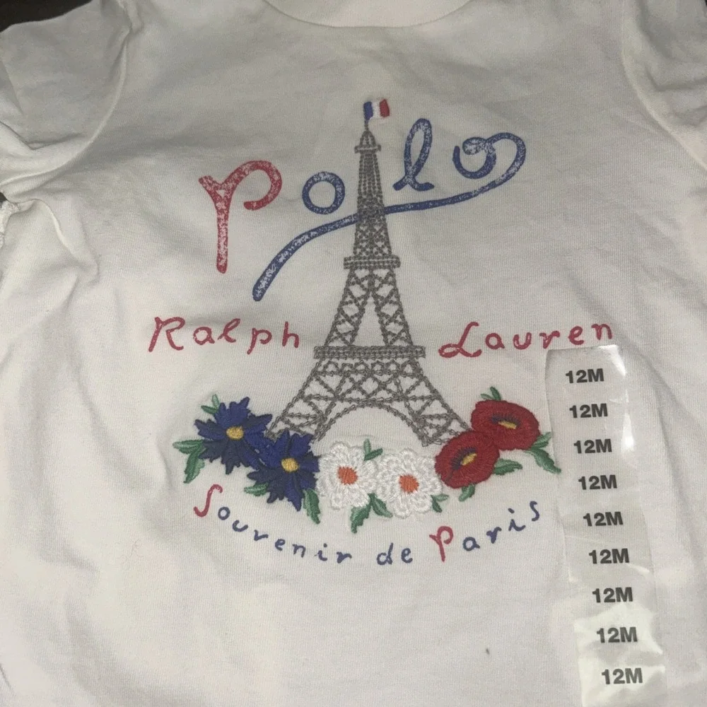 Polo Ralph Lauren Shirt Baby Girls 12M White Polo  Souvenir Paris & Shorts NWOT